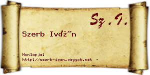 Szerb Iván névjegykártya